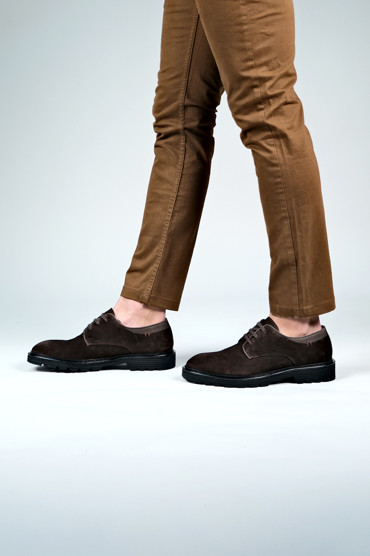 Carfier 2628 Kahve Süet Hakiki Deri Erkek Smart Casual Ayakkabı