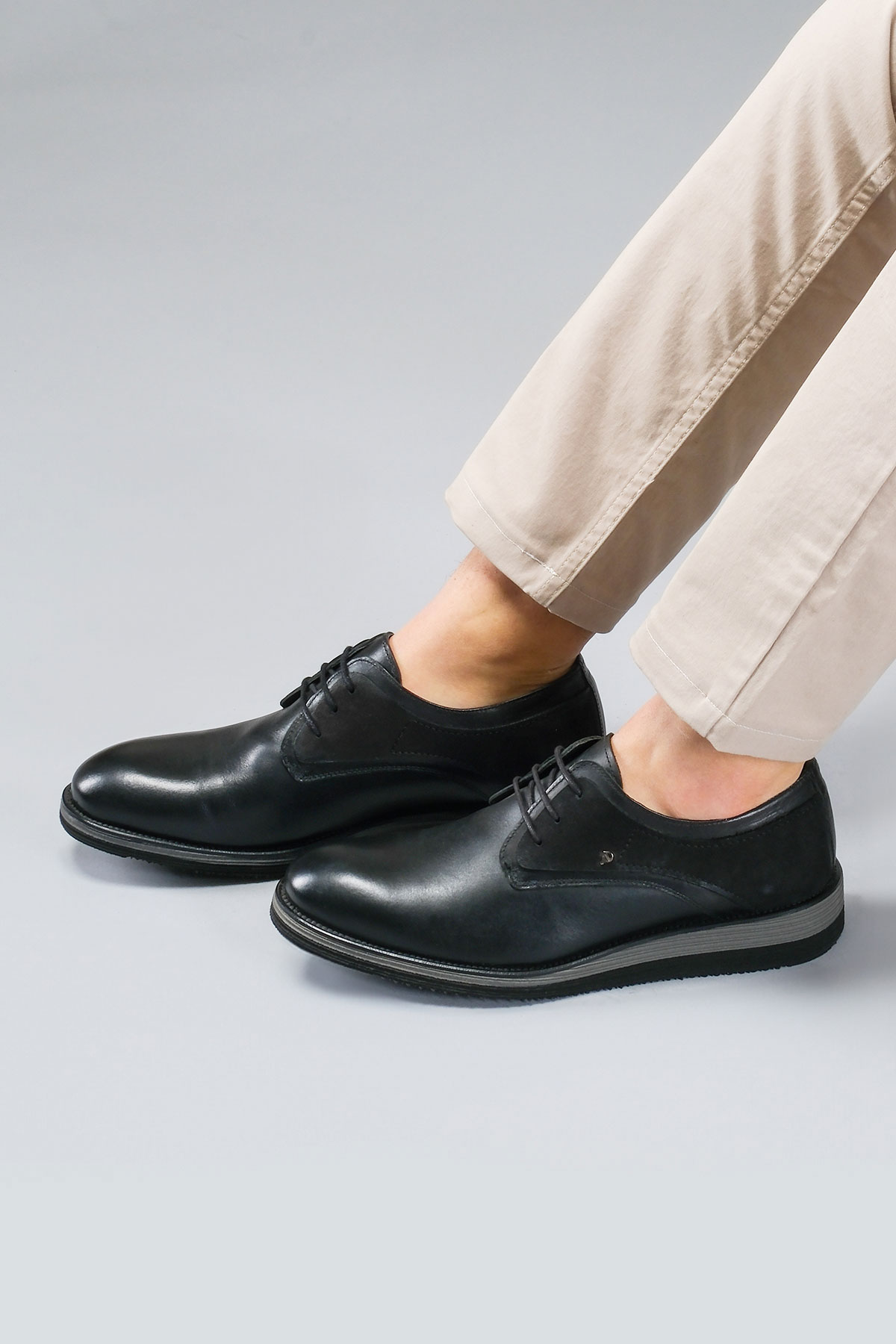 Carfier 1541 199 Siyah Hakiki Deri Erkek Smart Casual Ayakkabı