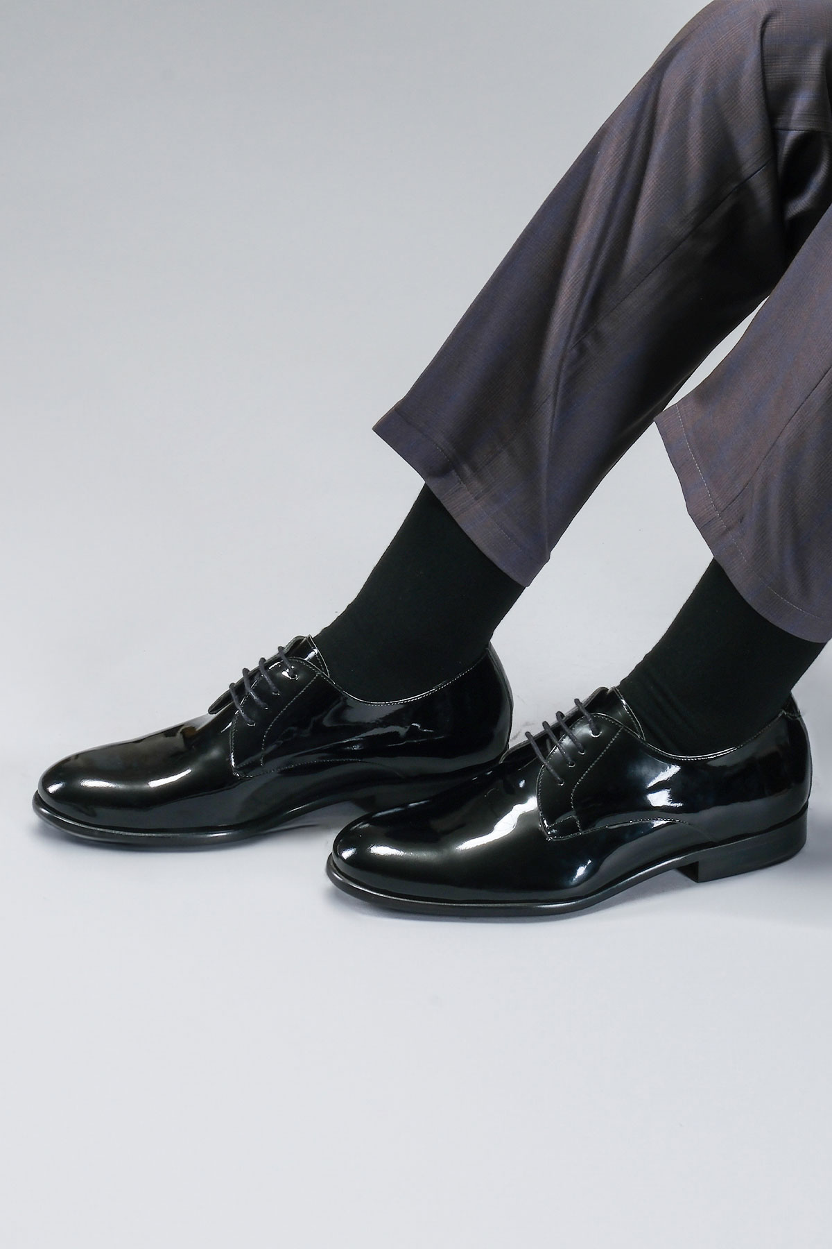 Carfier 1671 192 Siyah Rugan Hakiki Deri Erkek Smart Casual Ayakkabı