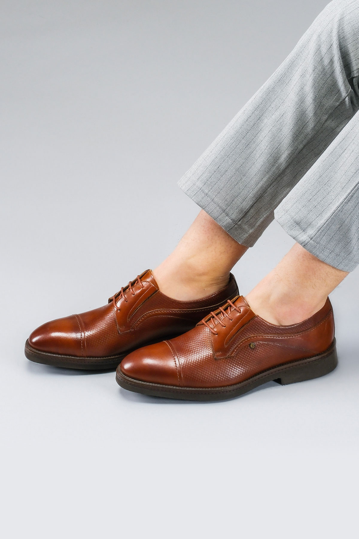 Carfier 1909 285 Taba Hakiki Deri Erkek Smart Casual Ayakkabı
