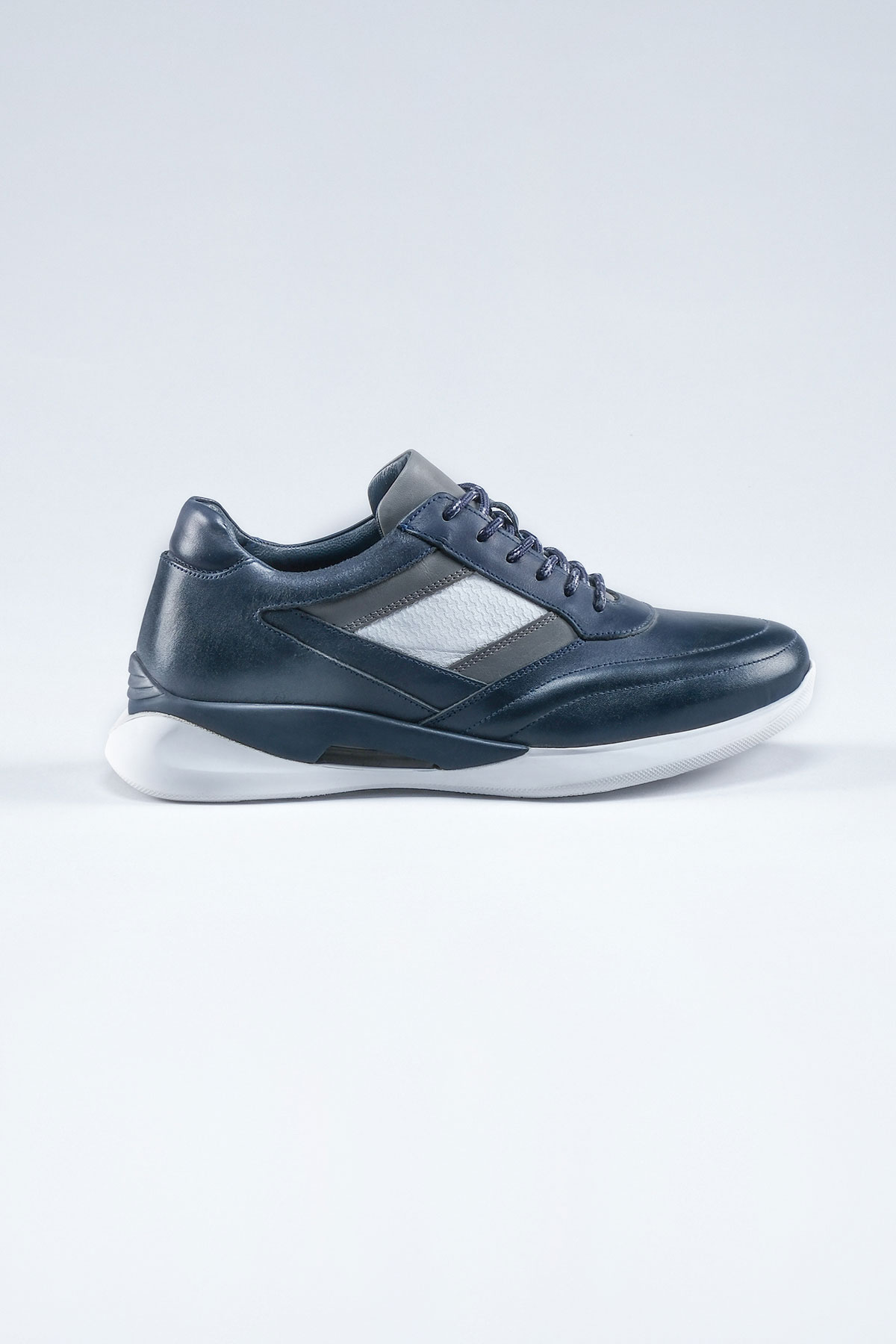 Carfier 2043 199 Lacivert Hakiki Deri Erkek Sneaker Ayakkabı