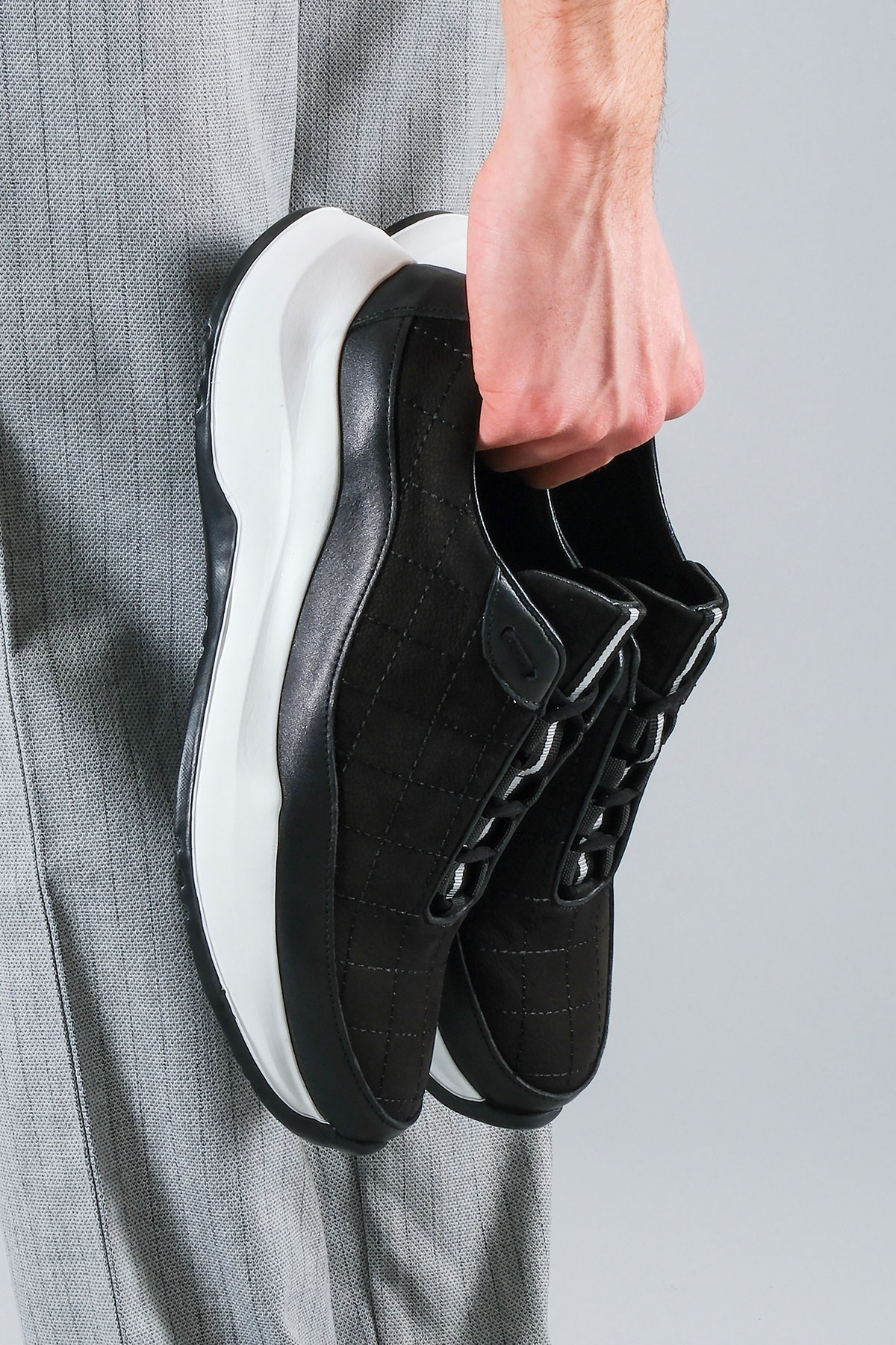 Carfier 2149 202 Siyah Hakiki Deri Erkek Sneaker Ayakkabı