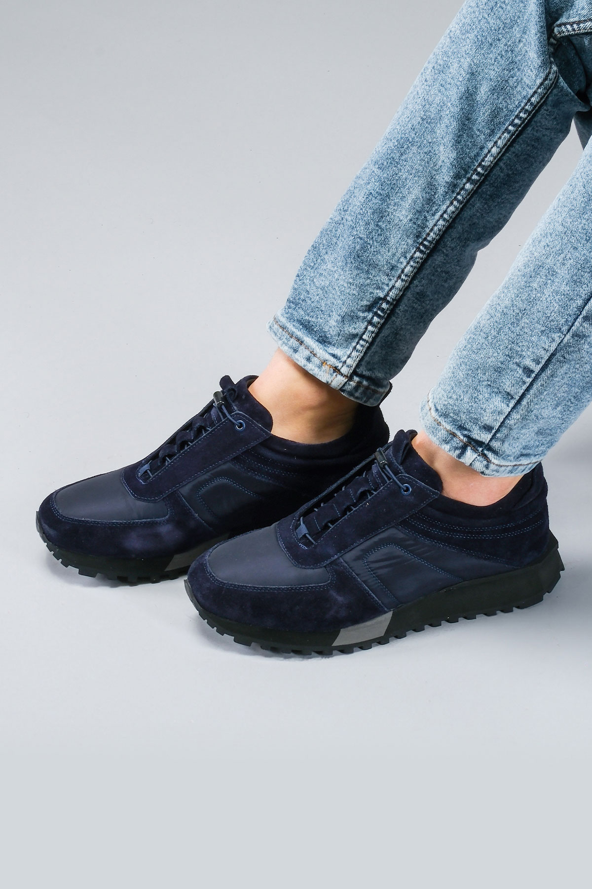Carfier 2175 408 Lacivert Süet Hakiki Deri Erkek Sneaker Ayakkabı