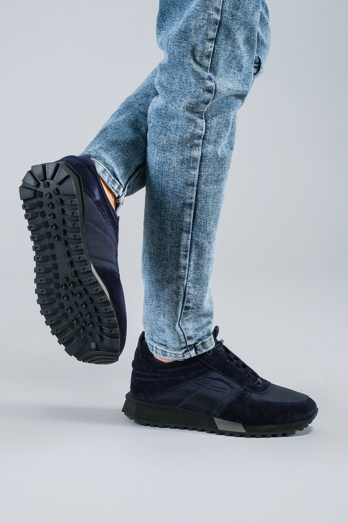 Carfier 2175 408 Lacivert Süet Hakiki Deri Erkek Sneaker Ayakkabı