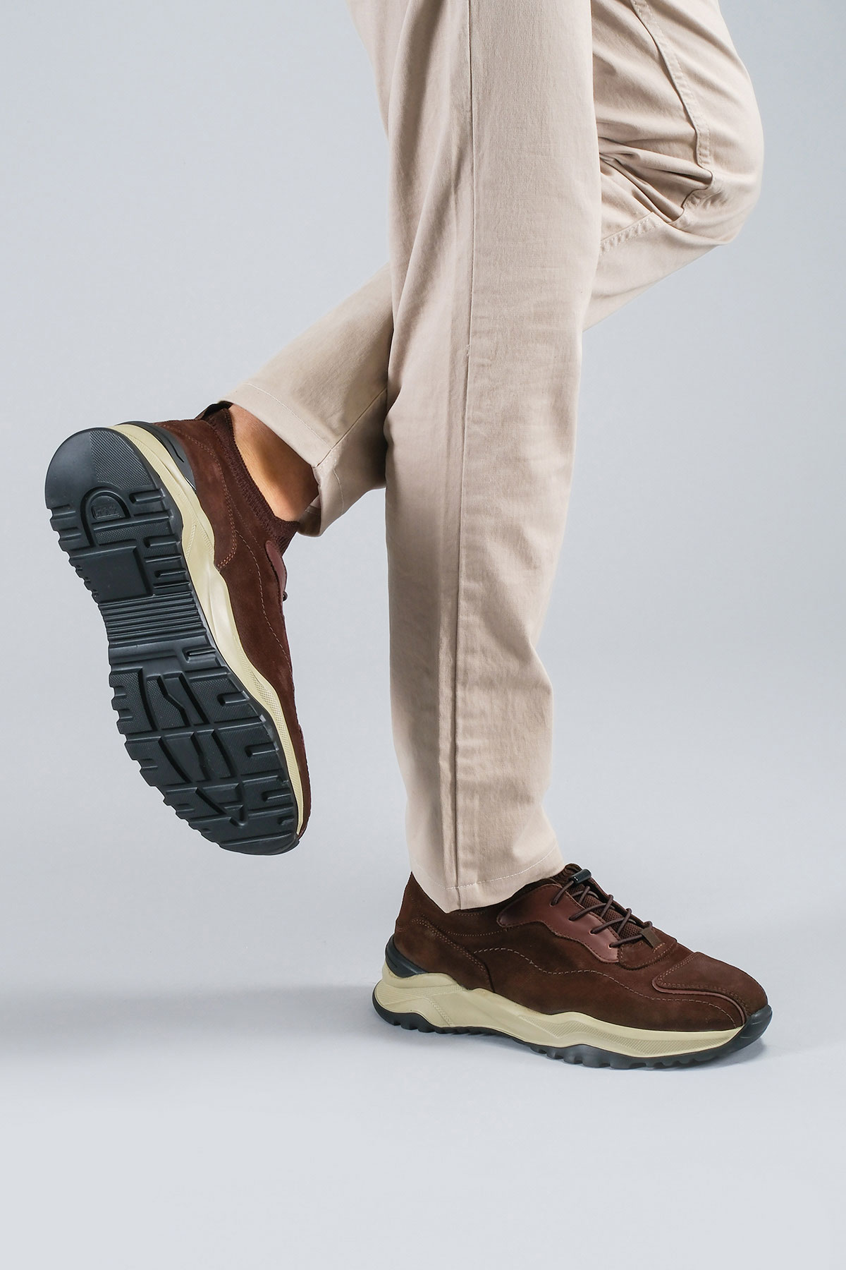 Carfier 2325 TOR Kahve Hakiki Deri Erkek Sneaker Ayakkabı