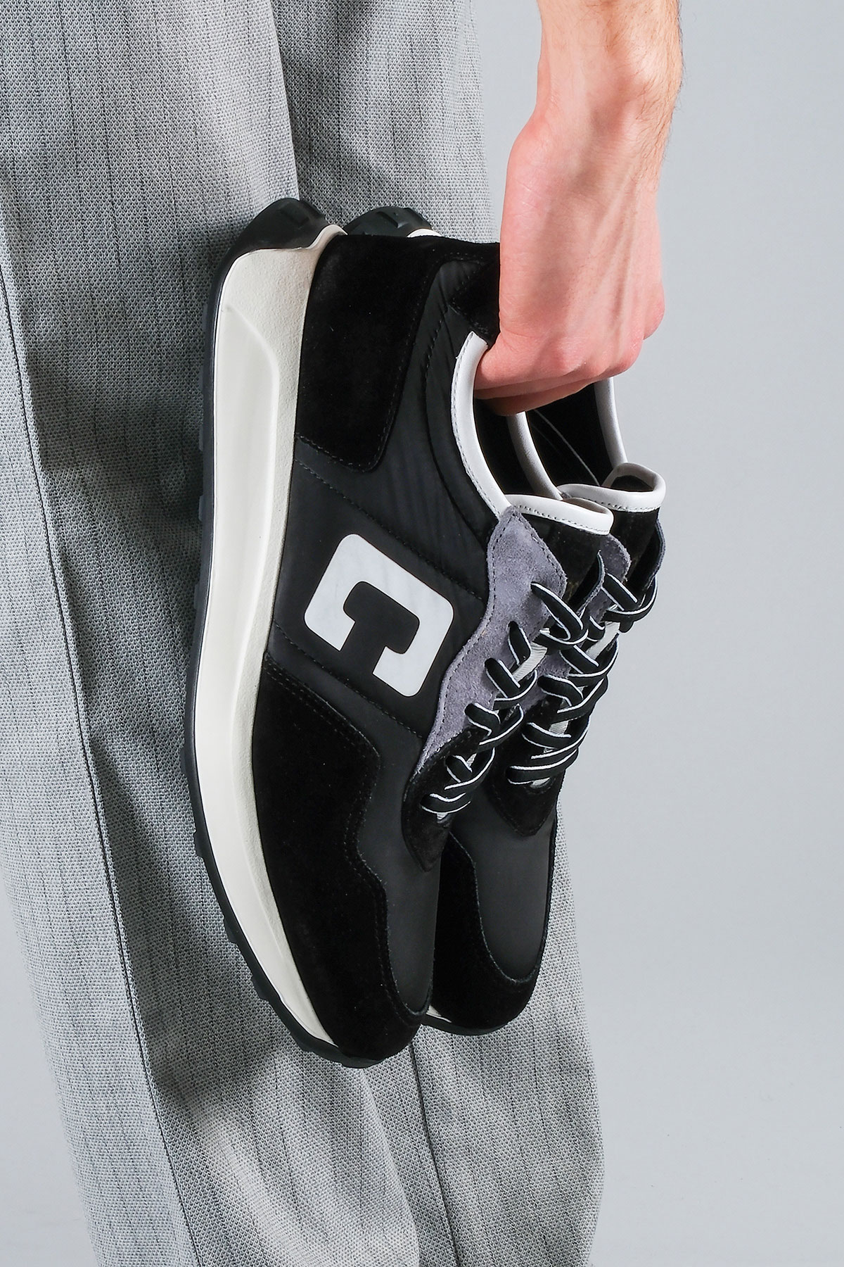 Carfier 2403 052 Siyah Süet Hakiki Deri Erkek Sneaker Ayakkabı