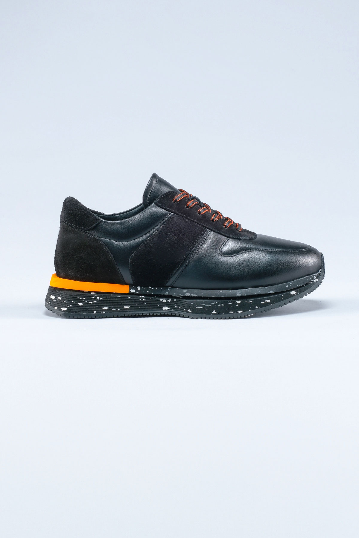 Carfier 2414 255 Siyah Hakiki Deri Erkek Sneaker Ayakkabı