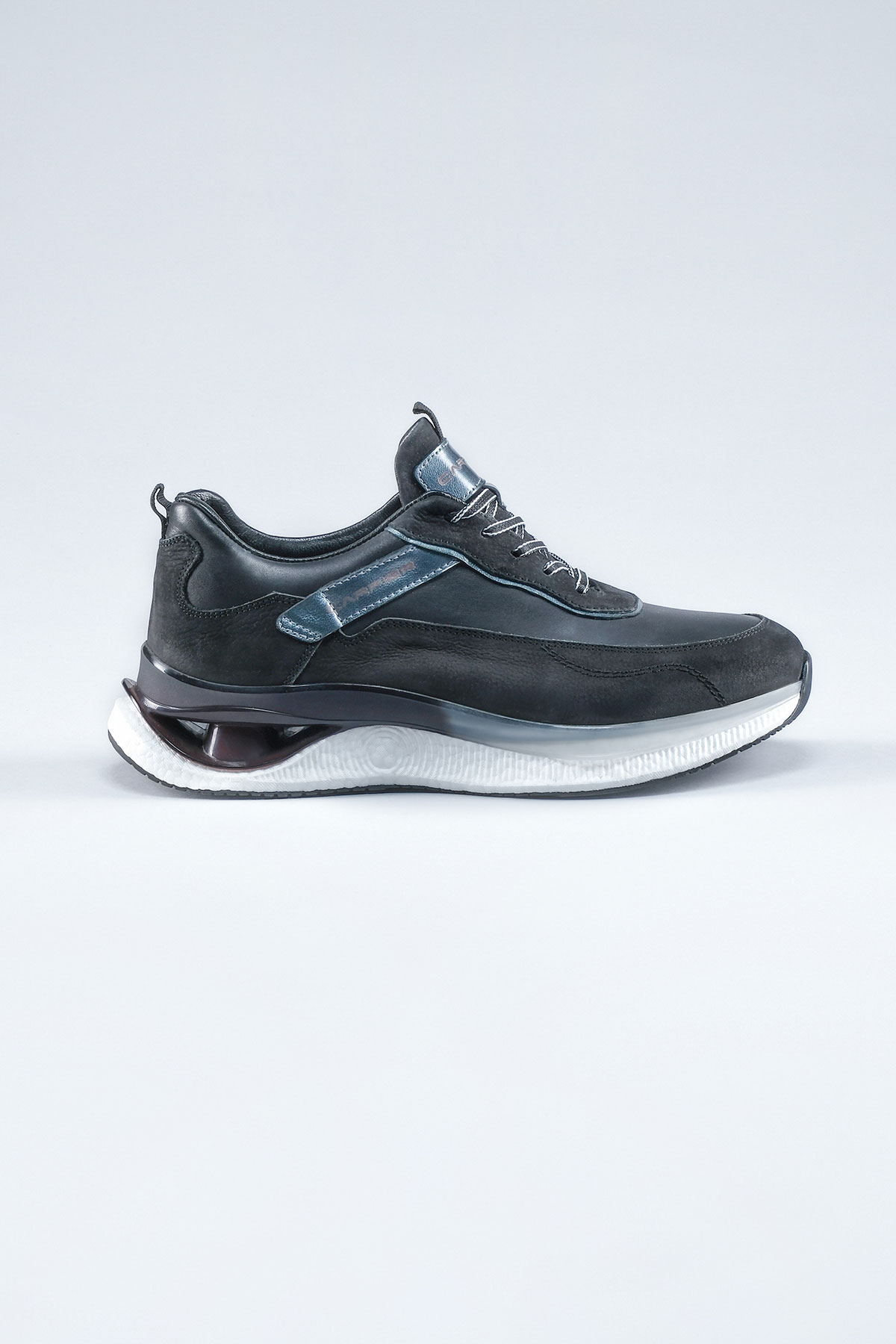 Carfier 2438 TOR Siyah Hakiki Deri Erkek Sneaker Ayakkabı