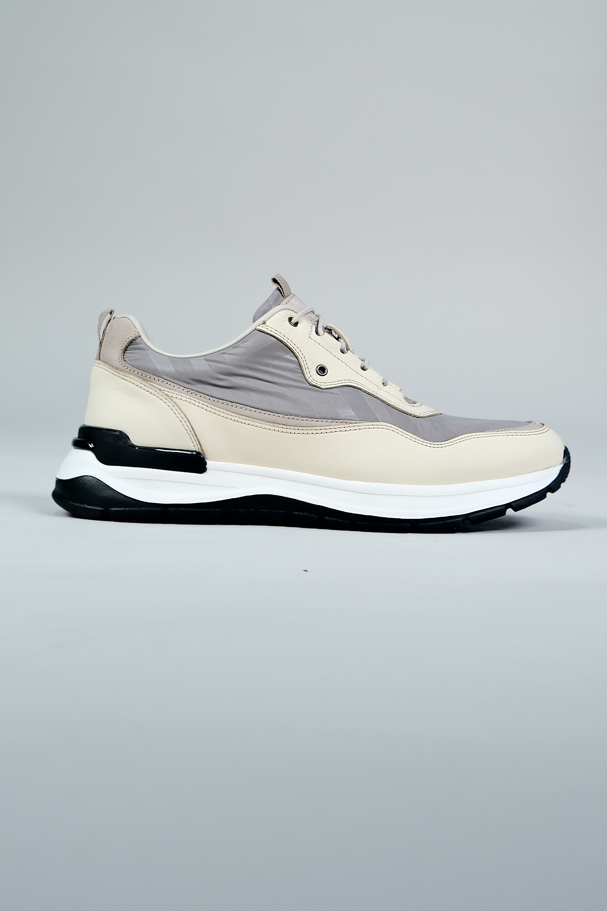 Carfier 2499 Bej Hakiki Deri Erkek Sneaker Ayakkabı