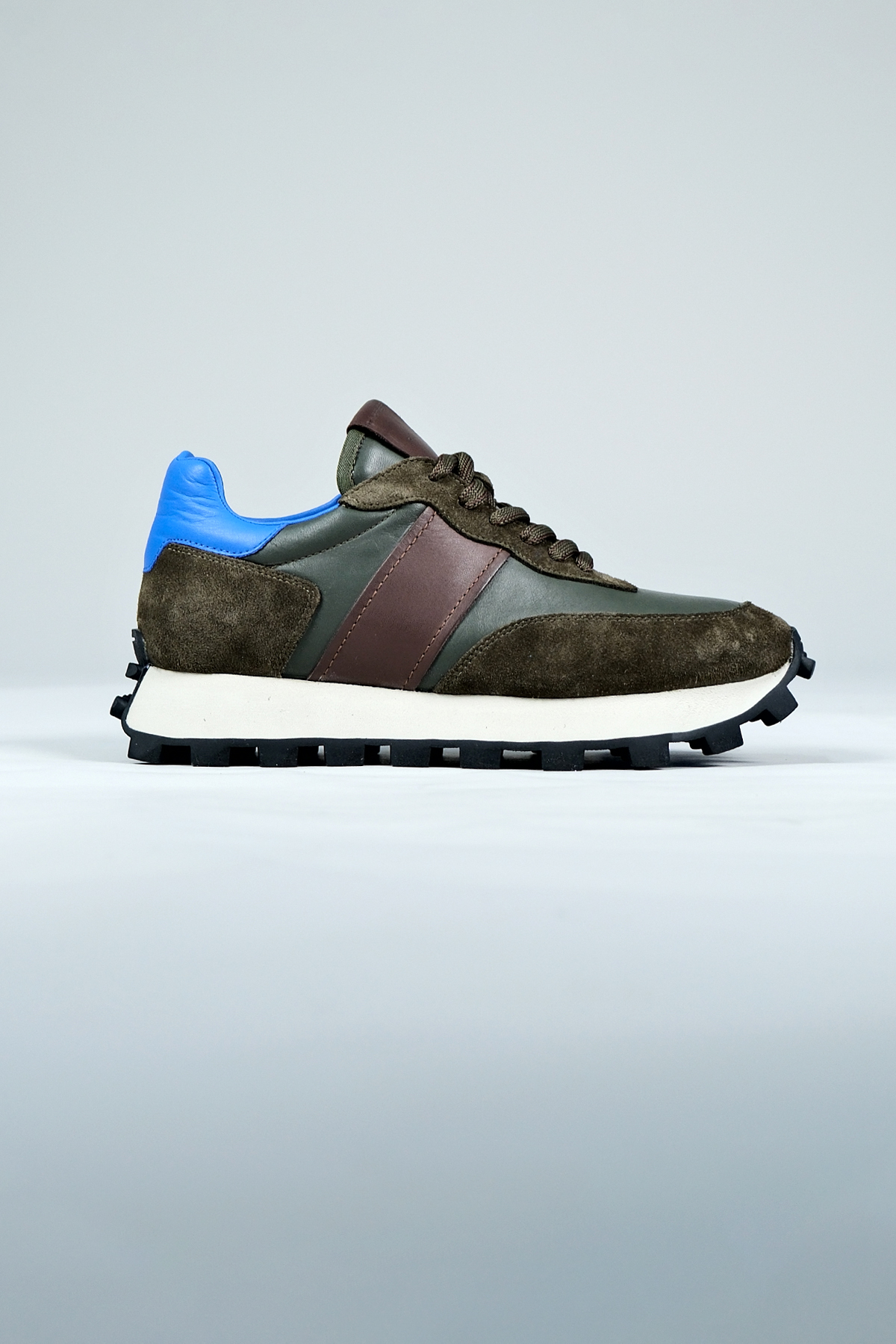 Carfier 2524 Haki Süet  Hakiki Deri Erkek Sneaker 