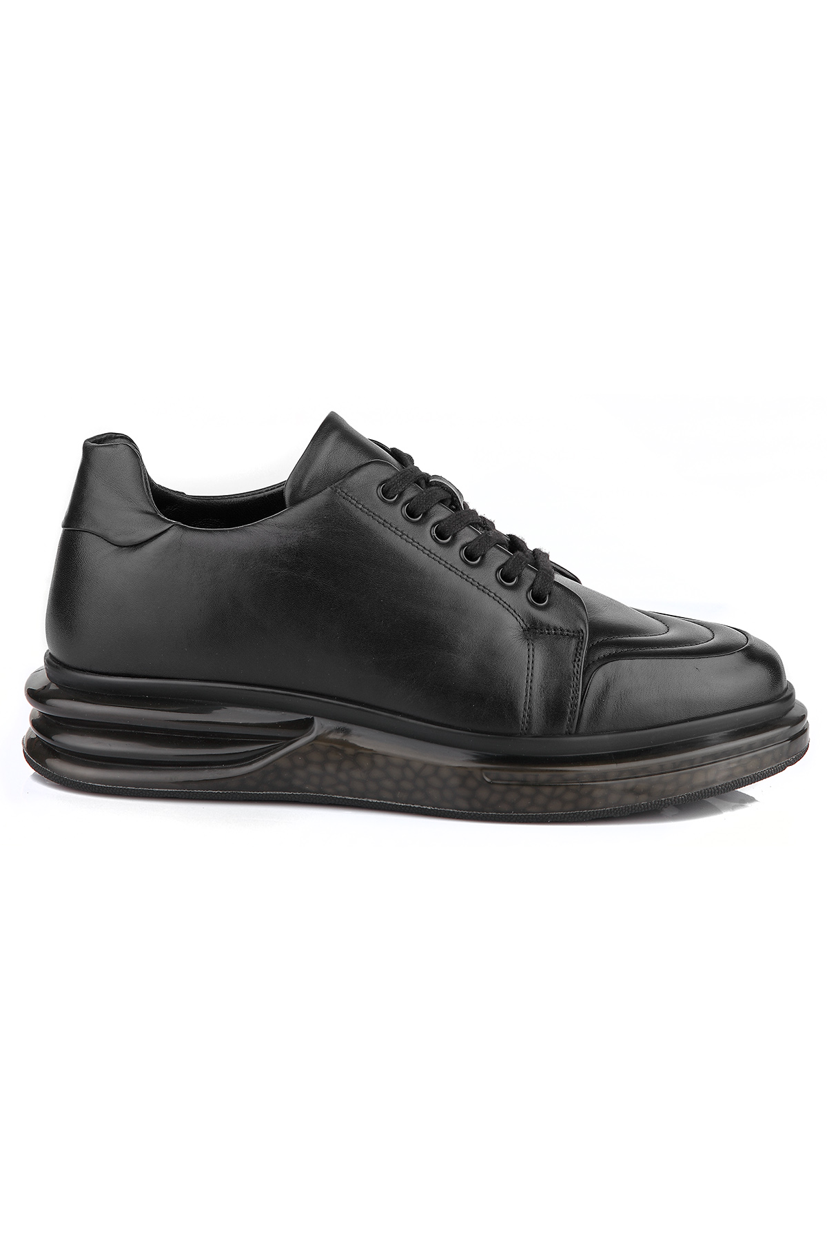 Carfier 2596 Hakiki Deri Erkek Sneaker Ayakkabı - Siyah
