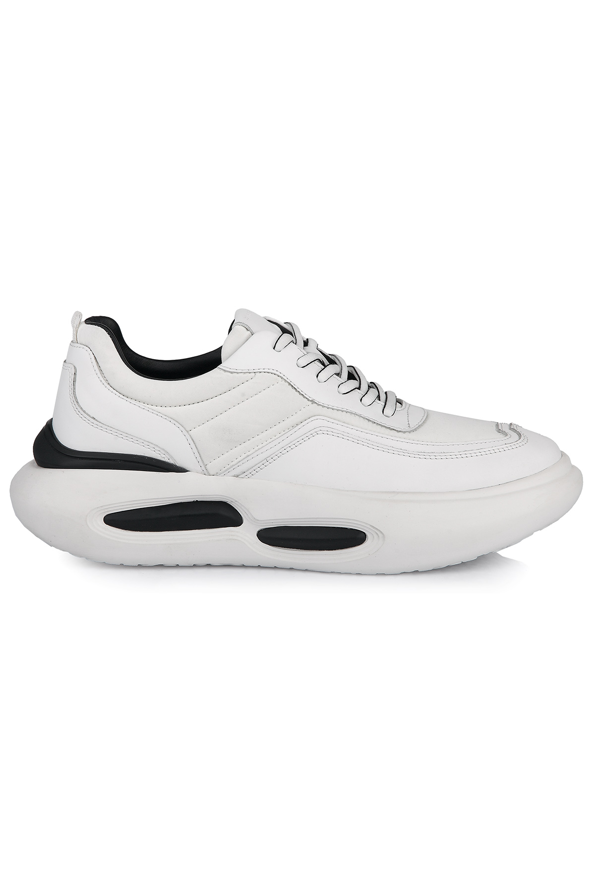 Carfier 2606 Hakiki Deri Erkek Sneaker Ayakkabı - Siyah