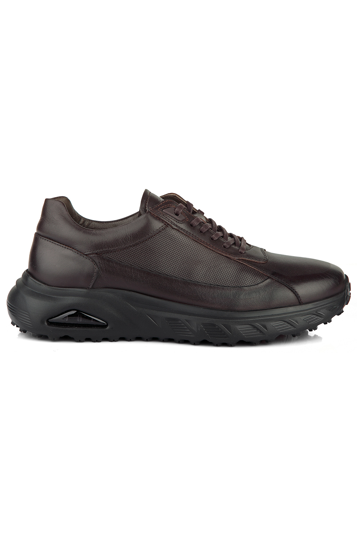 Carfier 2787 Hakiki Deri Erkek Sneaker Ayakkabı - Siyah