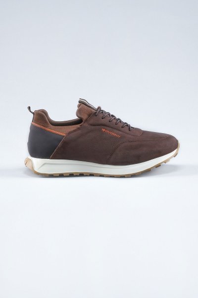 Carfier 2067 199 Kahve Nubuk Hakiki Deri Erkek Sneaker Ayakkabı