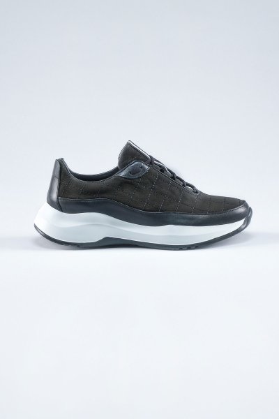 Carfier 2149 202 Siyah Hakiki Deri Erkek Sneaker Ayakkabı