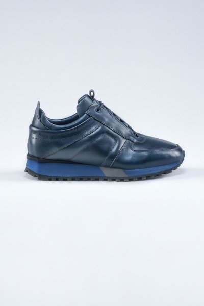 Carfier 2175 408 Lacivert Hakiki Deri Erkek Sneaker Ayakkabı