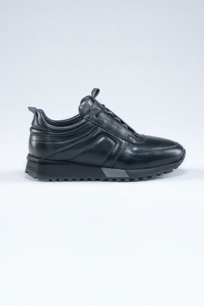 Carfier 2175 408 Siyah Hakiki Deri Erkek Sneaker Ayakkabı