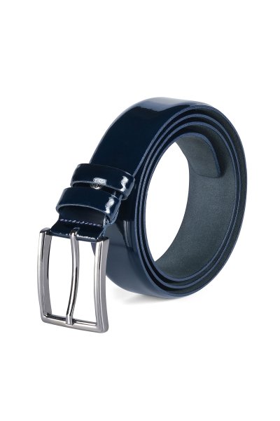 Carfier K-101 Lacivert Rugan Hakiki Deri Erkek Kemer